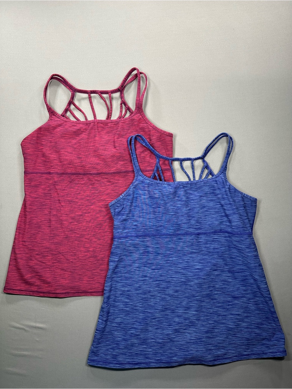 SET of 2 - prAna Delicate Yoga Tank Top, Intricate Strappy Back - Womens Large